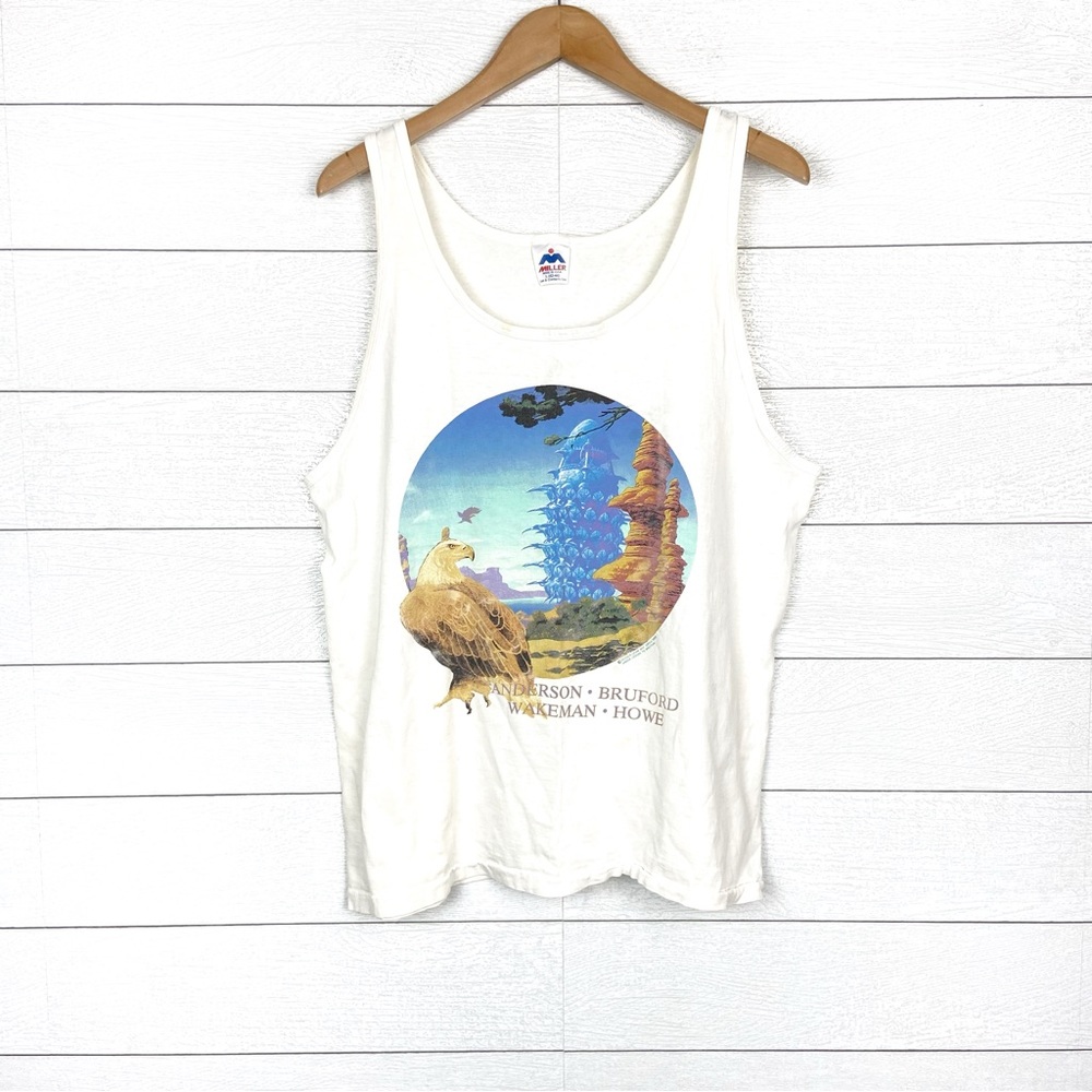 Vintage 1989 Anderson Bruford Wakeman Howe Sleeveless Tank Top Large